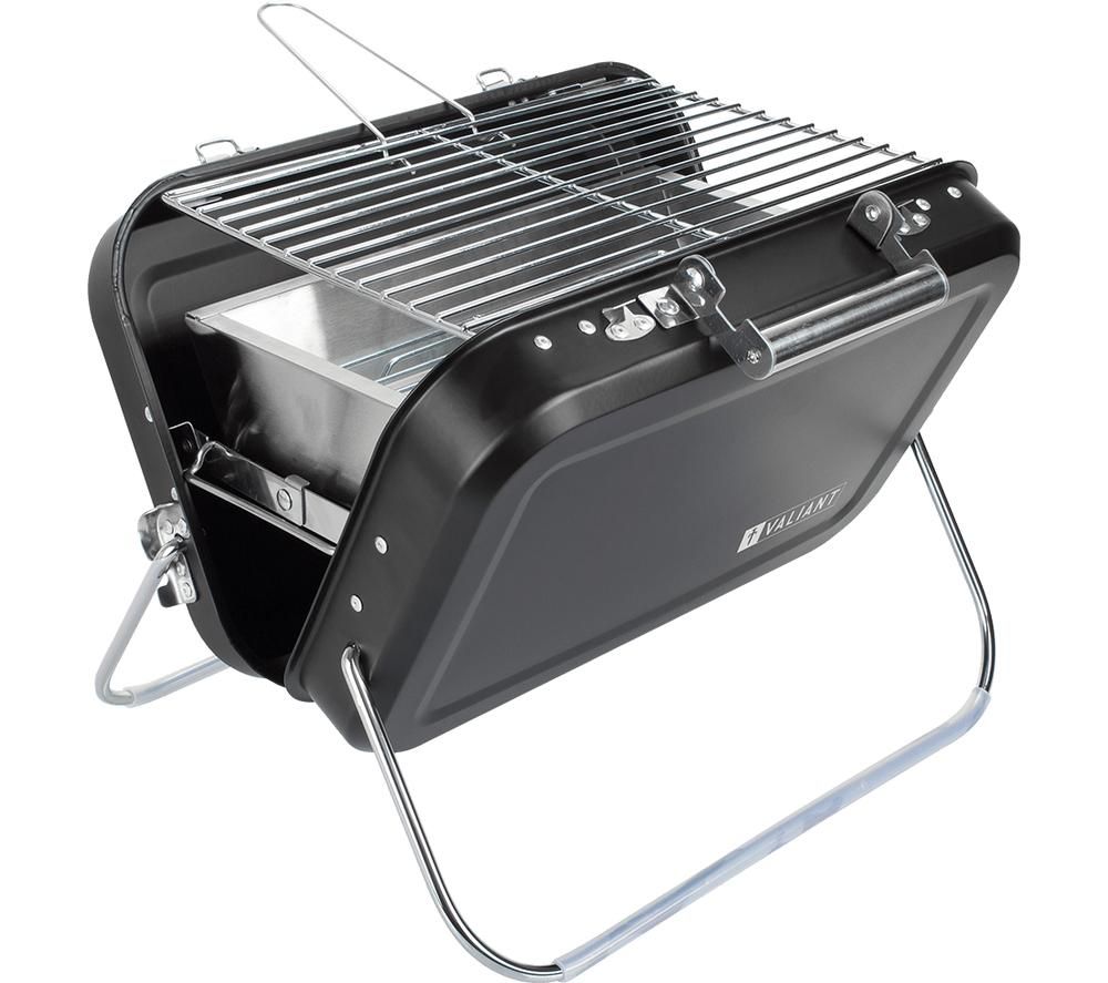 VALIANT FIR551 Portable Folding Charcoal Grill BBQ - Silver & Black