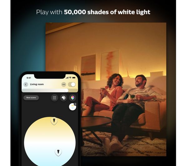 871951435669600 - PHILIPS HUE White Smart Luster LED Bulb - P45, E14, 470  Lumen - Currys Business