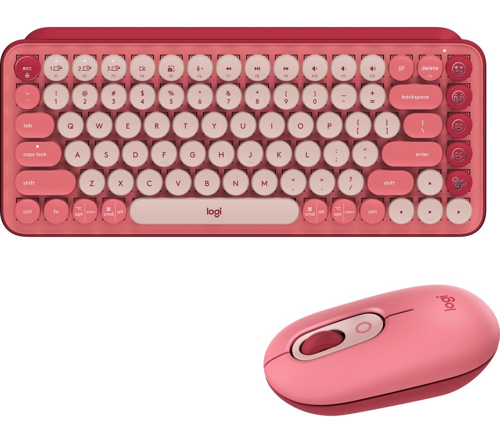 POP Keys Wireless Keyboard & Optical Mouse Bundle - Heartbreaker Rose