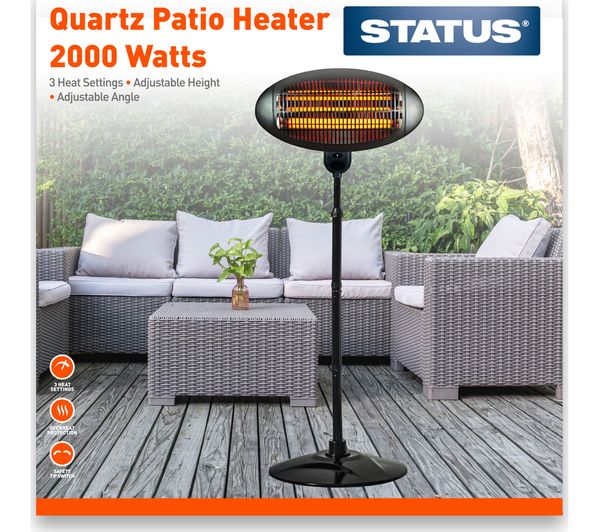 615207 STATUS HOPH2000W1PKB Patio Heater Black Currys Business