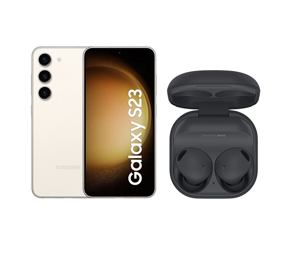 Galaxy S23 (256 GB, Cream) & Galaxy Buds2 Pro Wireless Bluetooth Noise-Cancelling Earbuds Bundle