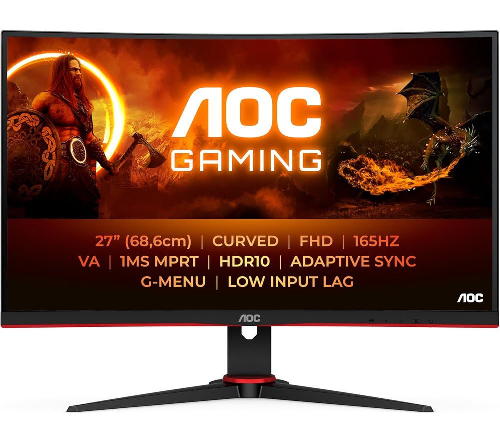 C27G2E/BK Full HD 27" Curved VA LED Gaming Monitor - Black & Red