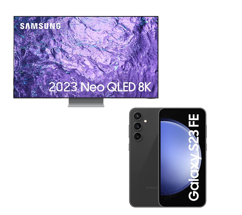 QE55QN700CTXXU 55" Smart 8K HDR Neo QLED TV with Bixby & Alexa & Galaxy S23 FE 5G (128 GB, Graphite) Bundle
