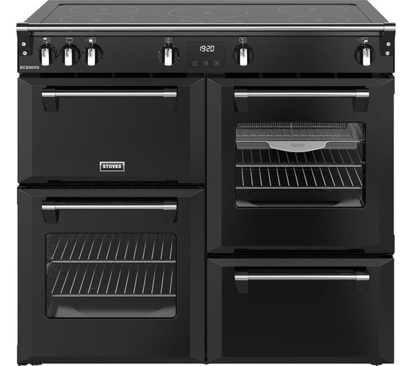 STOVES Richmond 100Ei Electric Induction Range Cooker - Black & Chrome
