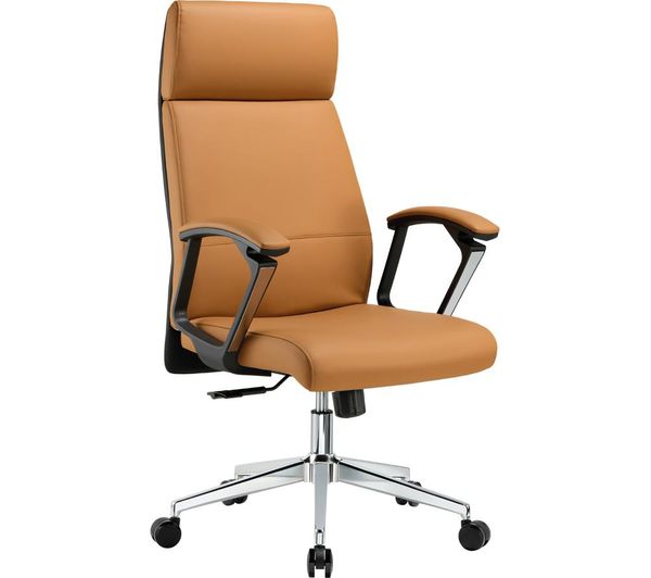 An image of TTAP London PU Leather Tilting Executive Chair - Tan