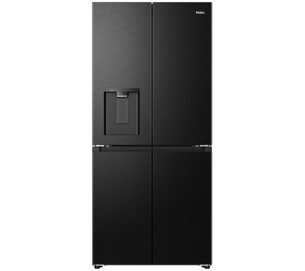 An image of HAIER Cube Series 5 HCW58S18CHMB American-Style Smart Fridge Freezer - Brushed Black
