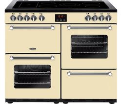 BELLING Kensington 100E Electric Ceramic Range Cooker - Cream & Chrome