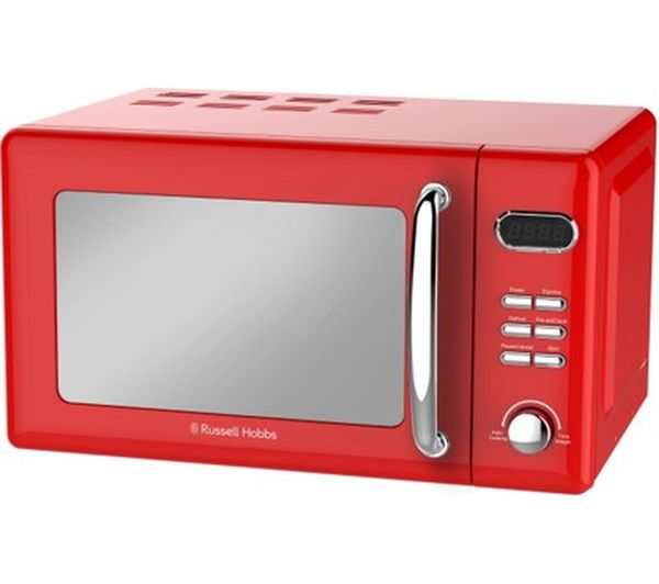RUSSELL HOBBS Retro RHRETMD806R Compact Solo Microwave - Red, Red