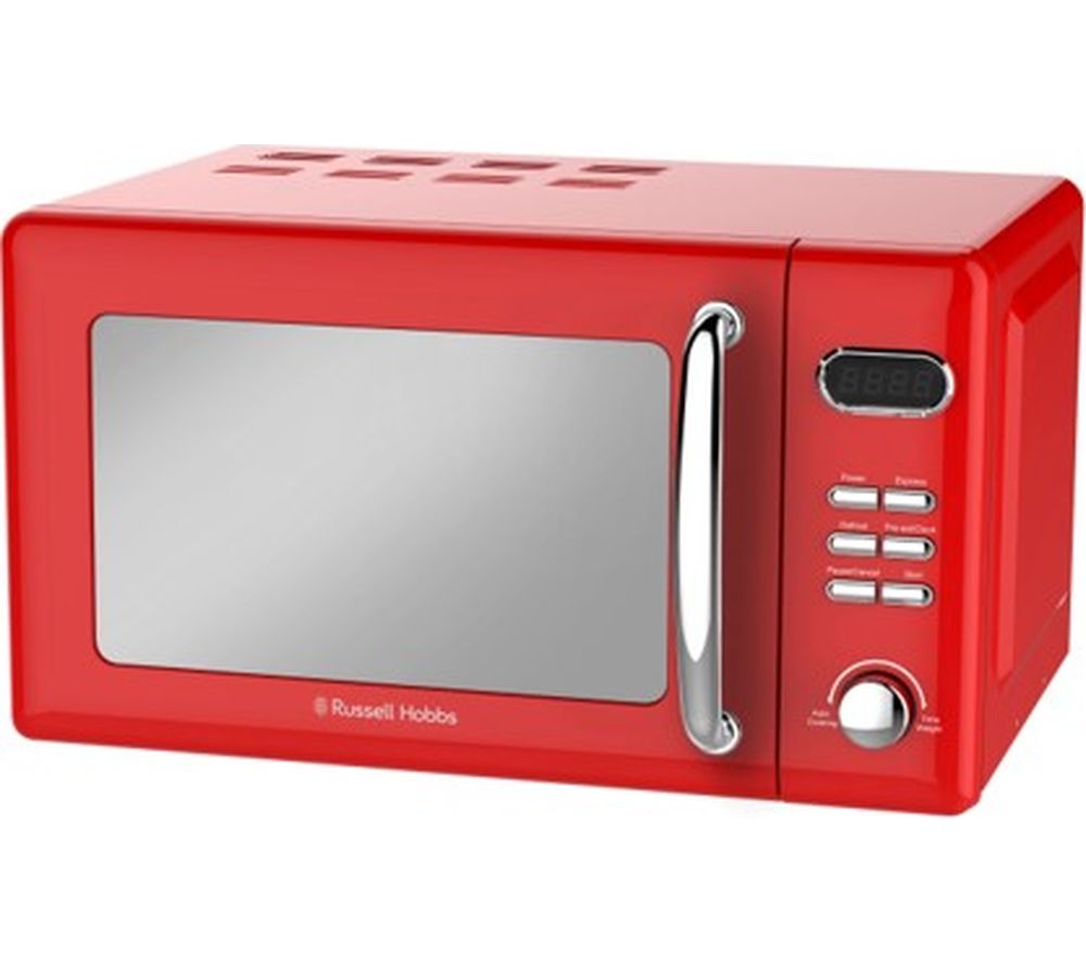 Buy RUSSELL HOBBS Retro RHRETMD806R Compact Solo Microwave Red Free