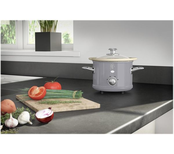 Buy SWAN Retro SF17011GRN Slow Cooker Grey Free Delivery Currys