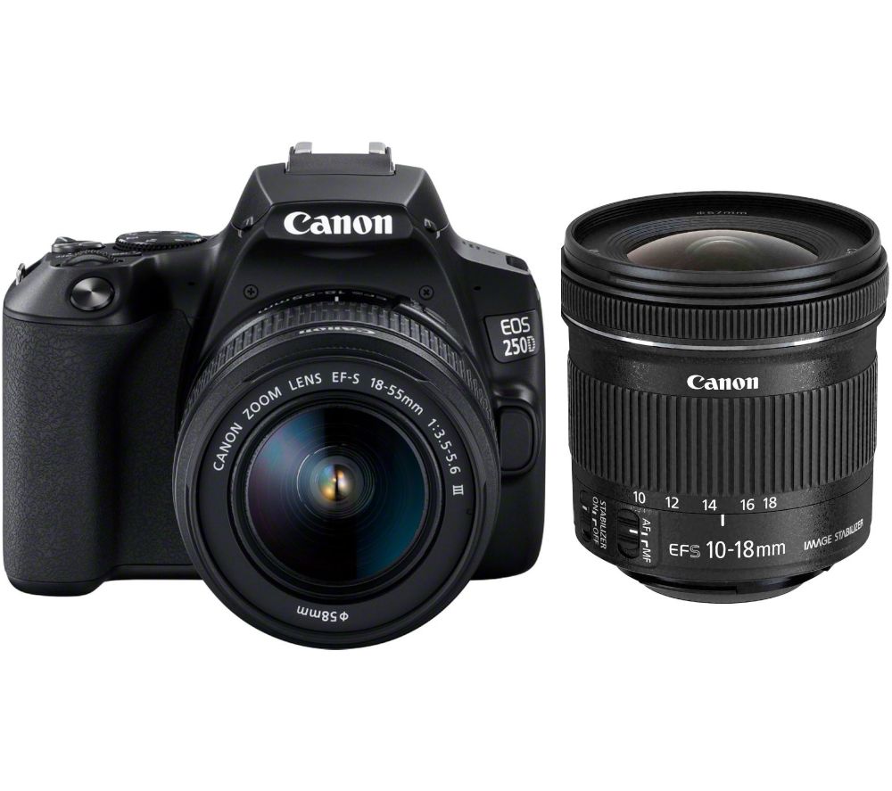Buy CANON EOS 250D DSLR Camera with EF-S 18-55 mm f/3.5-5.6 III & EF-S ...