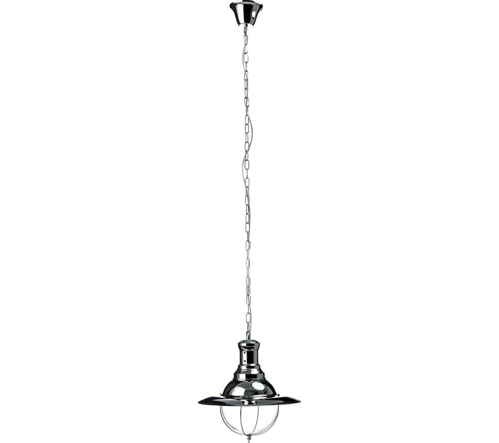 by Premier Industrial Chrome & Glass Pendant Ceiling Light - Silver