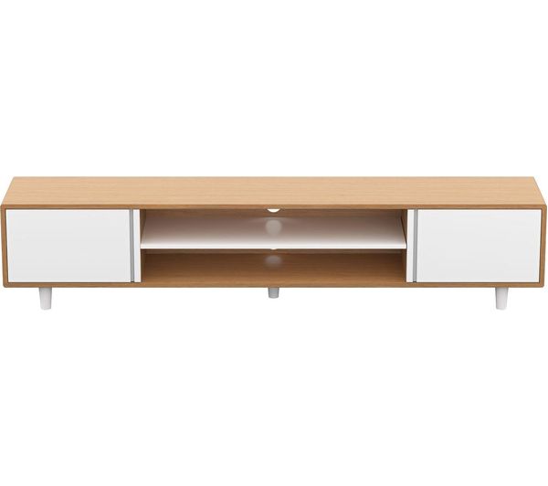 AVF Harbour FS2000HARLWW 2000 mm TV Stand - Light Wood & White