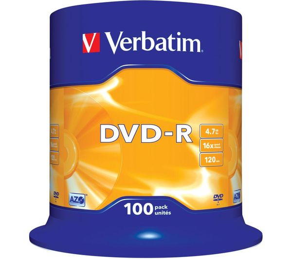 Verbatim Azo 16x Speed Dvd R Blank Dvds Pack Of 100