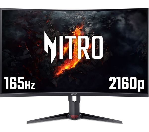 Acer Nitro Xz323qkp1 Bmiiprx 4k Ultra Hd 315 Curved Va Lcd Gaming Monitor Black