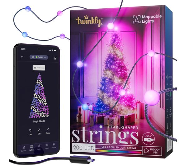 TWINKLY Strings Pearl Smart 200 RGB LED String Lights - 13 m
