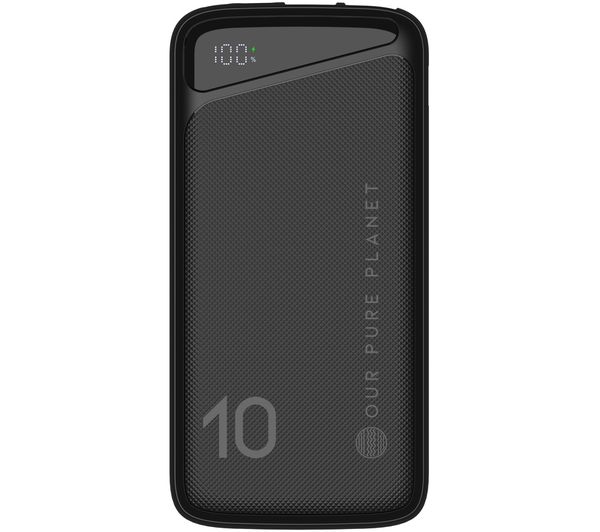 An image of OUR PURE PLANET 10000 mAh Portable Power Bank - Black