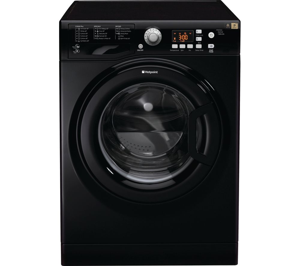 Hotpoint Washer Dryer Aquarius FDF 9640 K 9 kg  – Black, Black