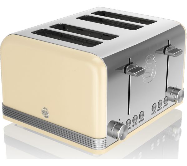 SWAN Retro ST19020CN 4-Slice Toaster - Cream