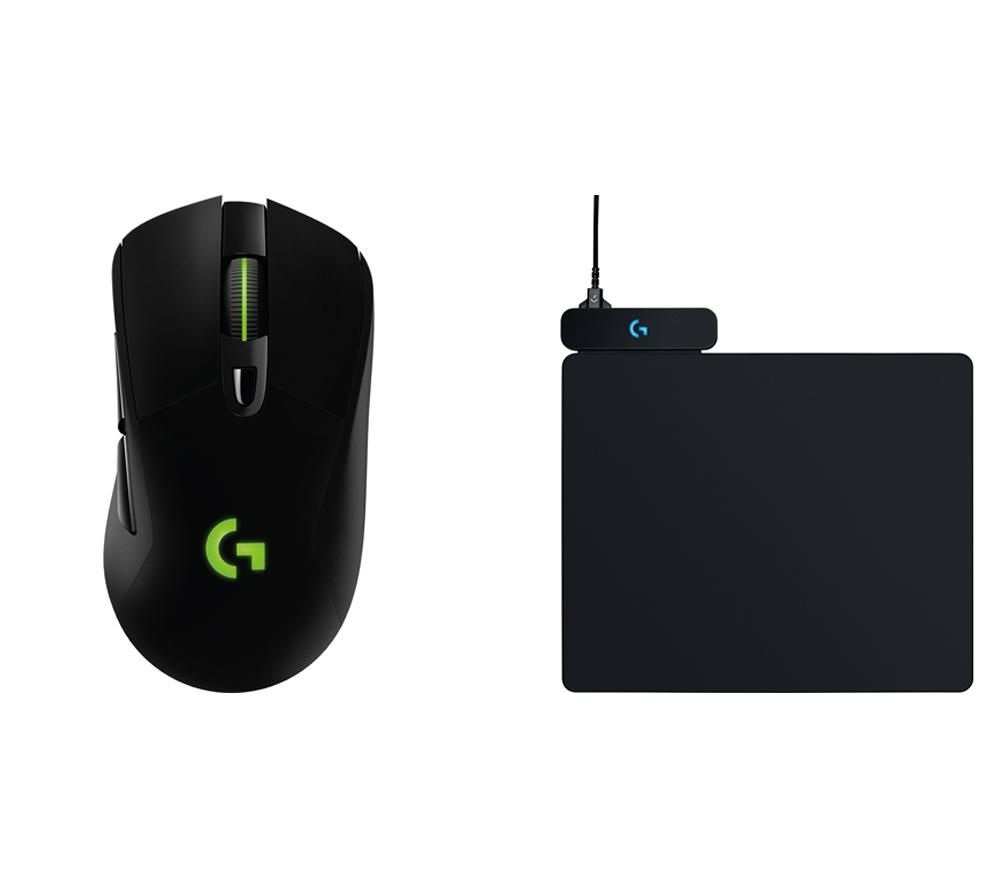 LOGITECH G703 LIGHTSPEED Wireless Gaming Mouse & PowerPlay Gaming Surface Bundle, Black