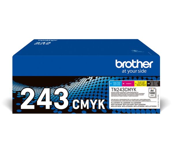 BROTN243CMYK - BROTHER TN243CMYK Cyan, Magenta, Yellow & Black Toner  Cartridges - Currys Business
