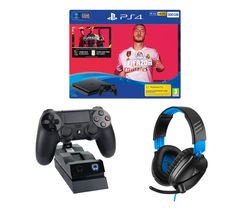 SONY Playstation 4 with FIFA 20, Twin Docking Station & Gaming Headset Bundle - 500 GB