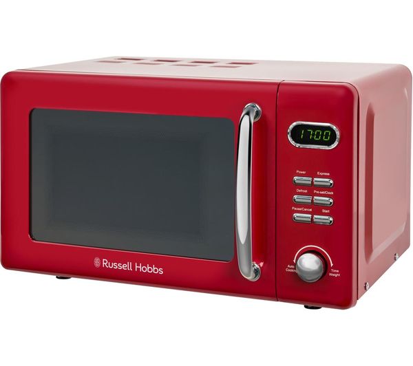 Buy RUSSELL HOBBS Retro RHRETMD806R Compact Solo Microwave Red Free