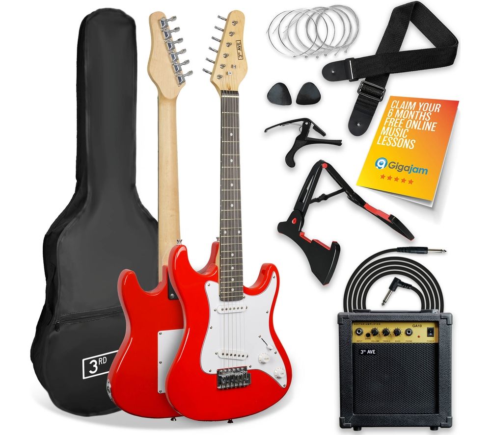 3/4 Size Electric Guitar Bundle - Red