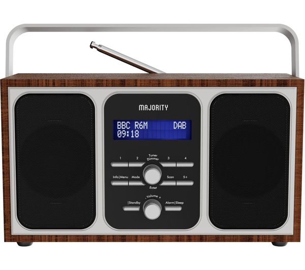 Majority Girton Portable Dab Fm Retro Radio Walnut