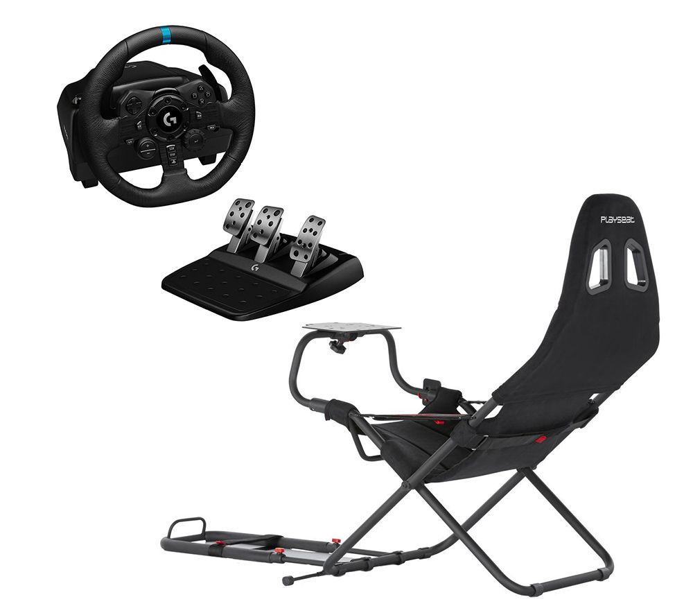 G923 PS5 & PS4 Racing Wheel and Pedals & Challenge UK Gaming Chair Bundle