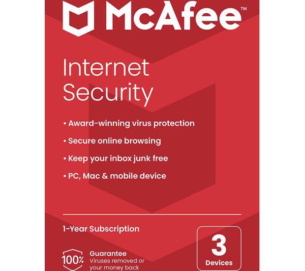 Mcafee Internet Security 1 Year For 3 Devices