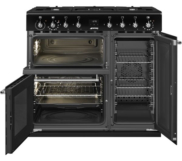 CX93GMBL - SMEG Concert CX93GMBL 90 Cm Dual Fuel Range Cooker - Black ...