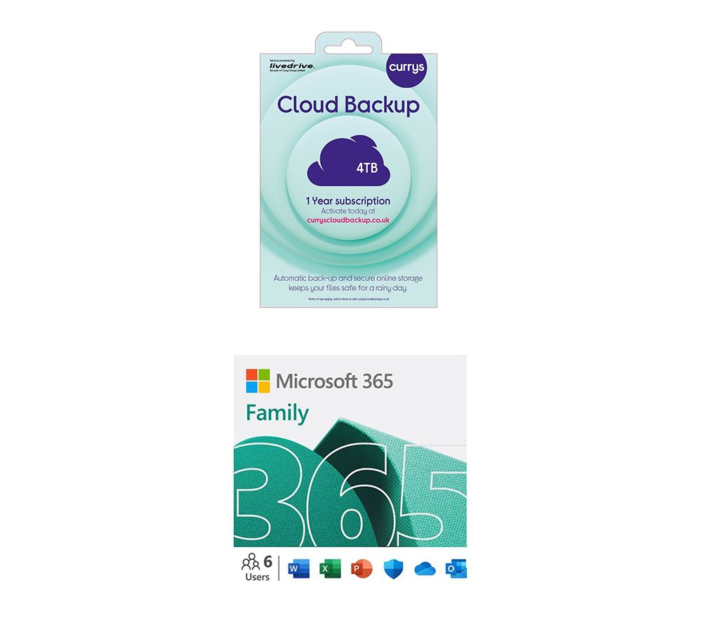 365 Family (12 months (automatic renewal), 6 users) & Cloud Backup (4 TB, 1 year) Bundle