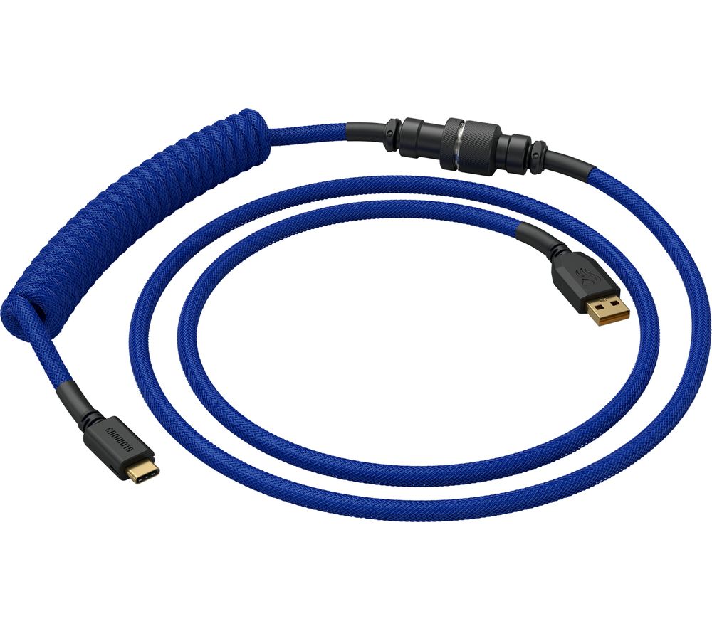 Coiled USB to USB Type-C Keyboard Cable - Cobalt