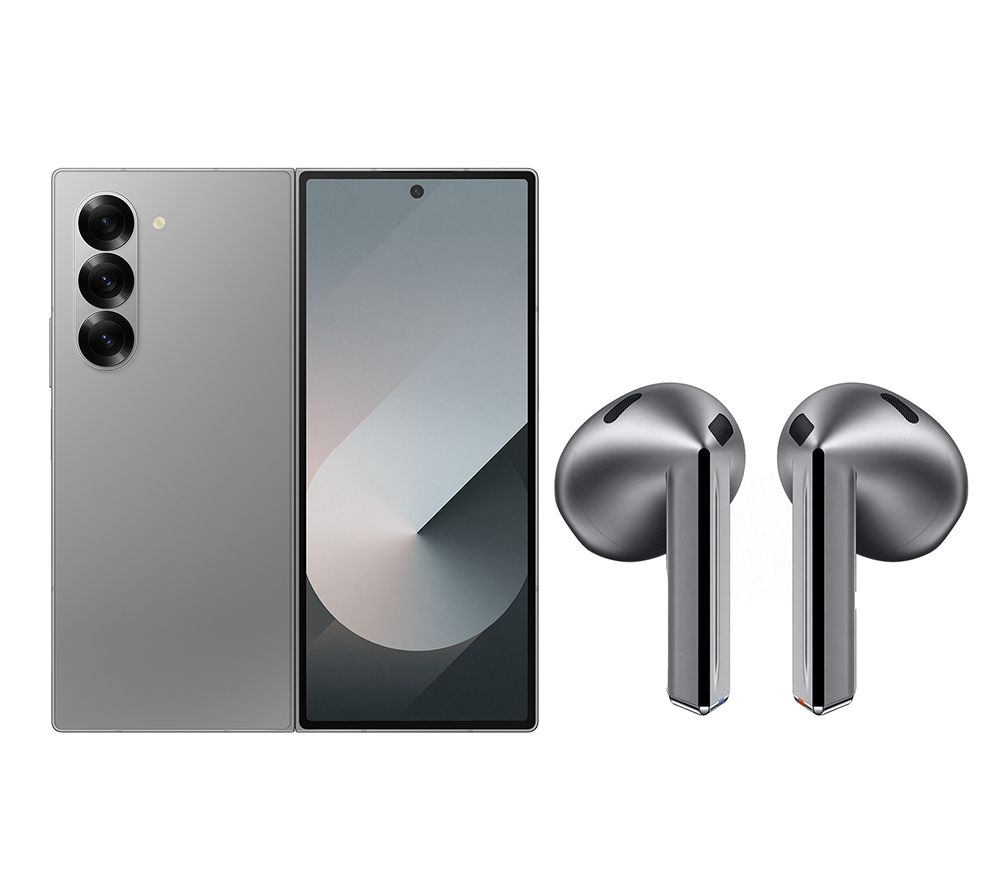 Galaxy Z Fold6 & Galaxy Buds3 Wireless Bluetooth Noise-Cancelling Earbuds Bundle - 512 GB, Silver