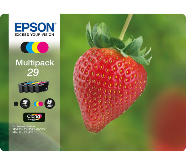Image of EPSON Strawberry 29 Cyan, Magenta, Yellow & Black Ink Cartridges - Multipack
