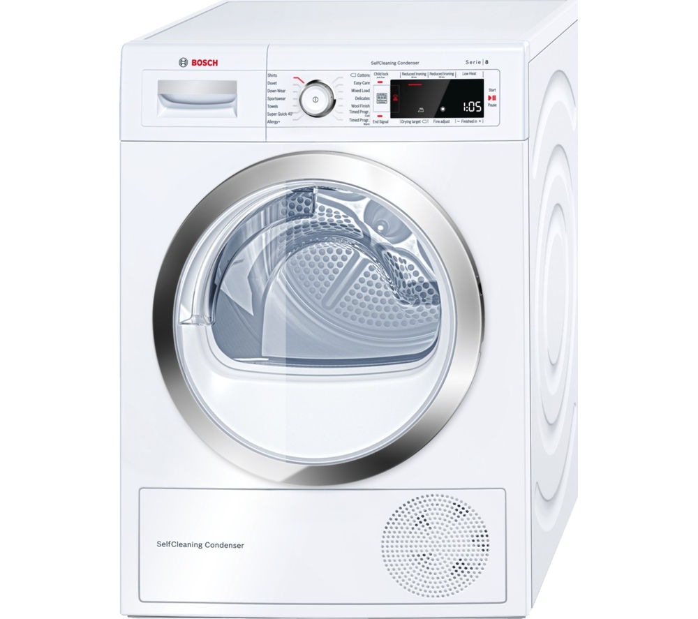 Bosch Tumble Dryer WTW87560GB Heat Pump Condenser  – White, White