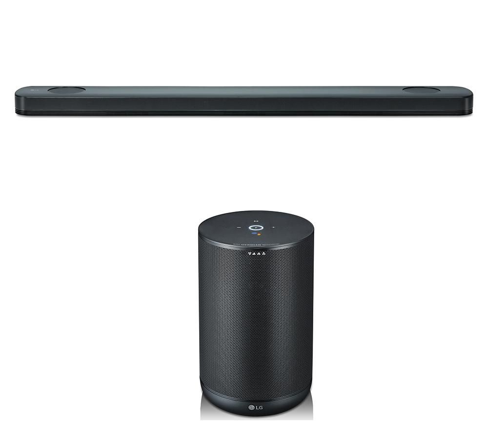 LG SK9Y 5.1.2 Wireless Sound Bar with Dolby Atmos & ThinQ WK7 Voice Controlled Speaker Bundle specs