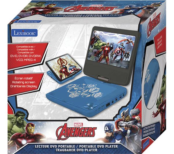 Buy LEXIBOOK DVDP6AV Portable DVD Player Avengers Free Delivery