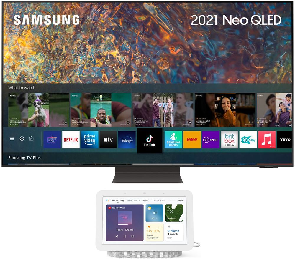 SAMSUNG QE50QN94AATXXU 50" 4K Ultra HD Neo QLED TV & Chalk Google Nest Hub (2nd Gen) Bundle