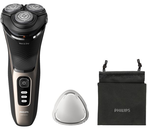 Image of PHILIPS Series 3000 S3242/12 Wet & Dry Rotary Shaver - Black