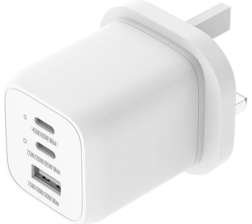 65 W Dual USB Type-C & USB Type-A Charger
