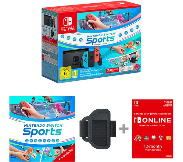 Nintendo Switch Neon Red Blue Sports Nintendo Switch Online 12 Month Membership