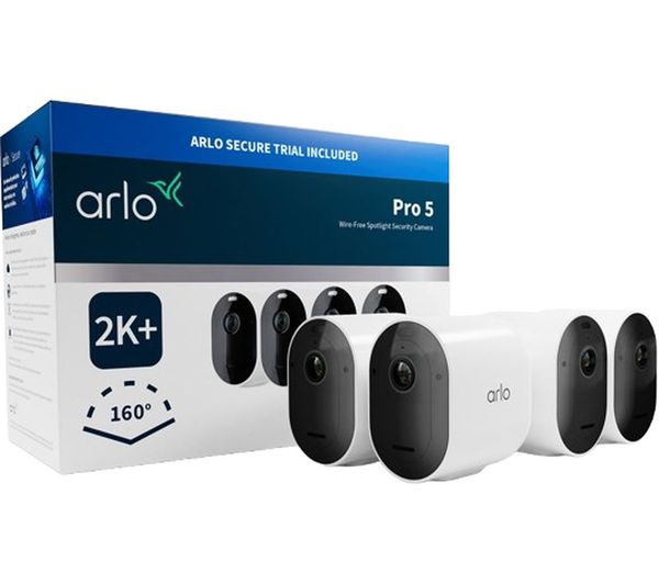 Arlo Pro 5 2k 1520p Wifi Security Camera System 4 Cameras White