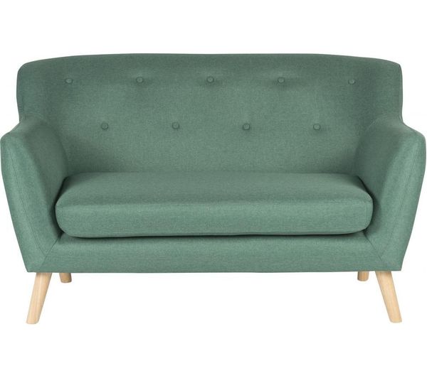 TEKNIK Skandi 2-Seater Fabric Sofa - Ocean Green