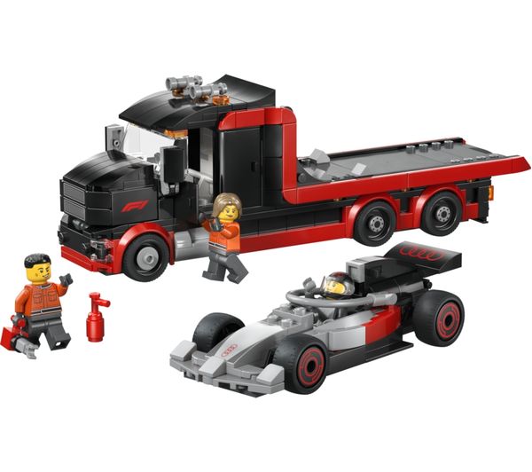 An image of LEGO City 60493 F1 Display Truck with Audi F1 Race Car Set