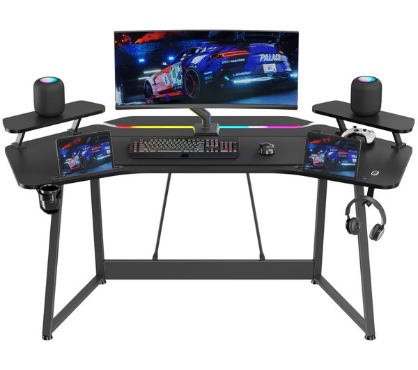 An image of ADX ADXWINGDSK27 RGB Gaming Desk - Black