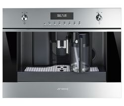 SMEG CMS6451X Built-in Bean-to-Cup Coffee Machine - Stainless Steel & Black Glass