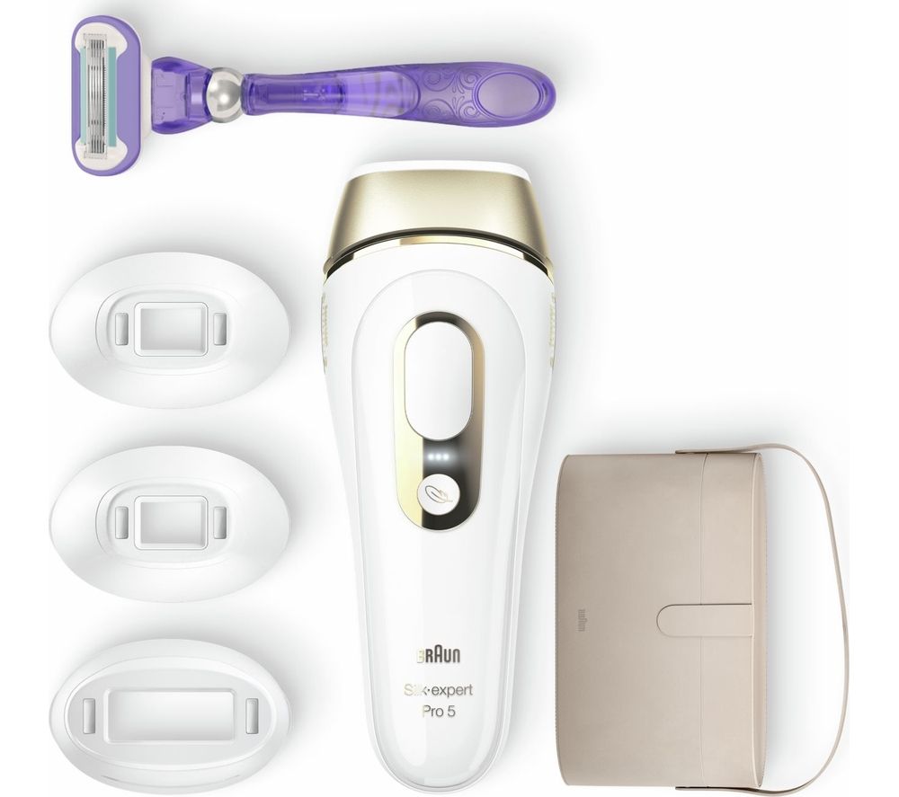 Silk-expert Pro 5 PL5347 IPL Hair Removal System - White & Gold