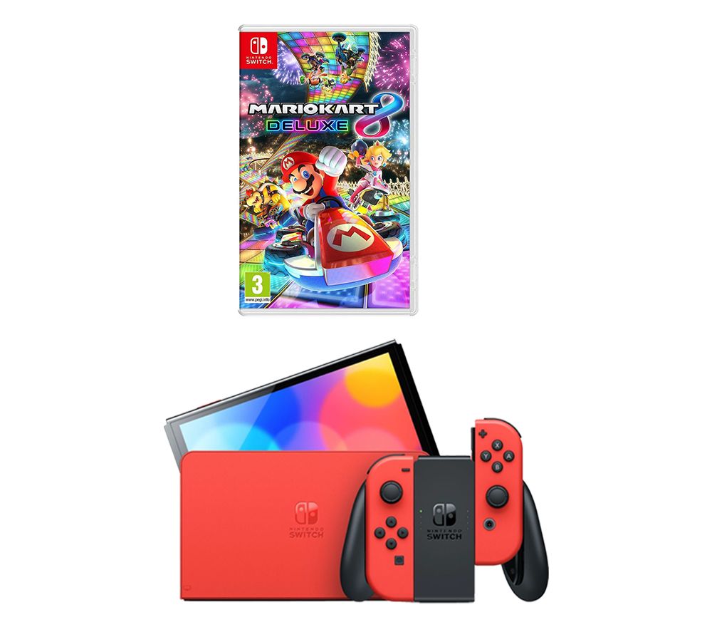 Switch OLED Mario Red Edition & Mario Kart 8 Deluxe Bundle